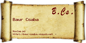Baur Csaba névjegykártya